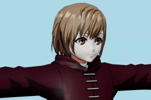 Hinami Fueguchi Tokyo-Ghoul, female, woman, girl, people, human, xna, characters, rigged